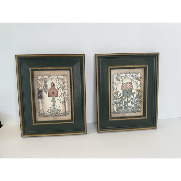 Linda Spivey Birdhouse Series Framed Prints Set of 2 Rustic Country Wall Decor - Picture 11 of 11